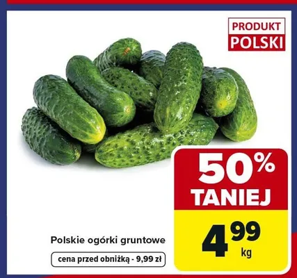 Polskie ogórki gruntowe promocja w Carrefour