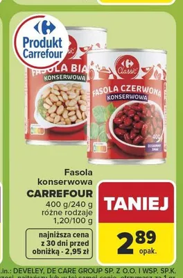 Fasola biała konserwowa Carrefour promocja w Carrefour