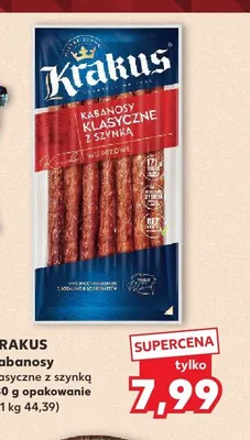 Kabanosy klasyczne z szynką Krakus promocja w Kaufland