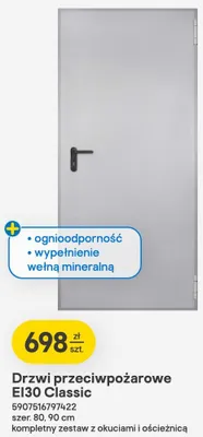 Drzwi przeciwpożarowe EI30 Classic promocja w Castorama