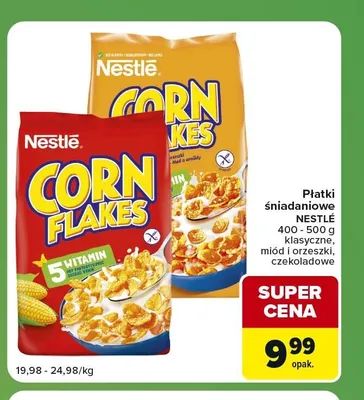 Płatki śniadaniowe Nestlé Corn Flakes czekoladowe promocja w Carrefour Express