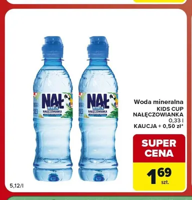 Woda mineralna niegazowana Nałęczowianka Kids Cup promocja w Carrefour Market