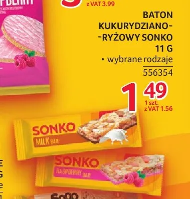 Baton kukurydziano-ryżowy Sonko promocja w Selgros