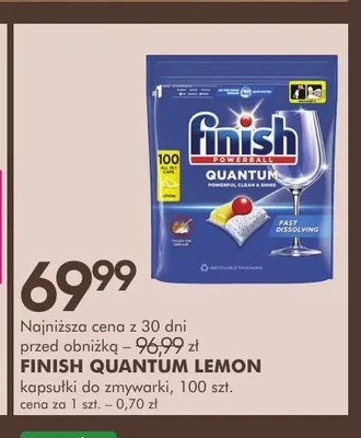 Kapsułki do zmywarki Finish Quantum Lemon promocja w Super-Pharm