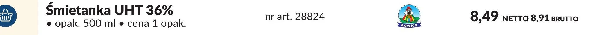 Śmietanka UHT 36% promocja w Makro
