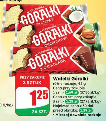 Wafelki różne rodzaje Góralki promocja w Dino