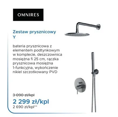 Zestaw prysznicowy OMNIRES Y promocja w Blu Salony Łazienek