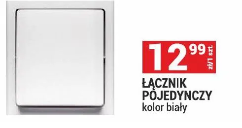 Łącznik pojedynczy kolor biały promocja w Merkury Market