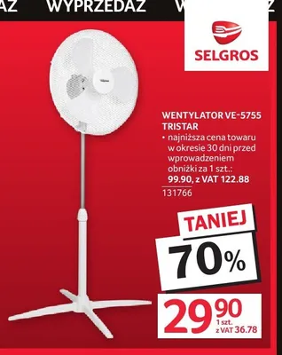 Wentylator stojący Tristar promocja w Selgros