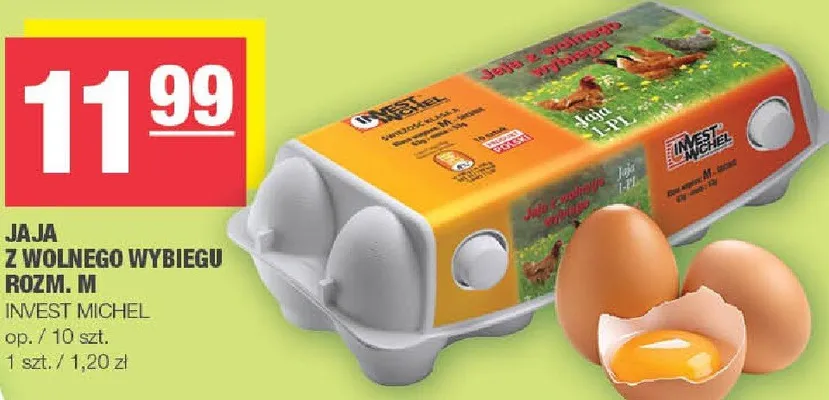 Jaja z wolnego wybiegu rozm. M promocja w SPAR
