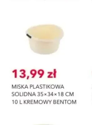 Miska plastikowa solidna Bentom 10 l promocja w Nela