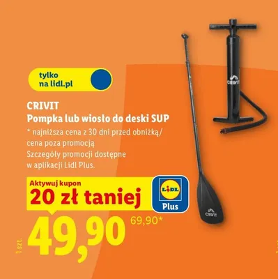 Pompka do deski SUP Crivit promocja w Lidl