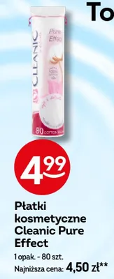 Płatki kosmetyczne Cleanic Pure Effect promocja w Żabka