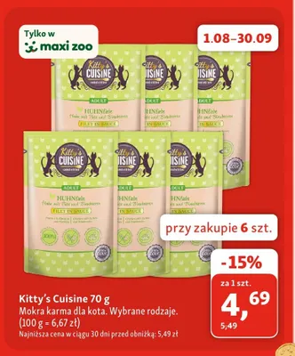 Mokra karma dla kota Kitty's Cuisine 70 g promocja w MAXI ZOO