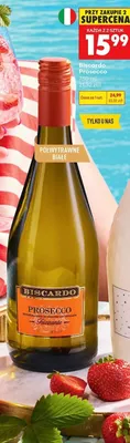 Wino musujące Biscardo Prosecco Frizzante półwytrawne białe promocja w Biedronka