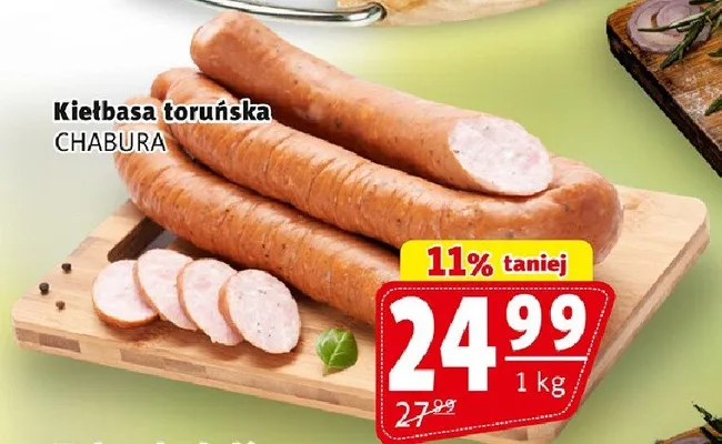 Kiełbasa toruńska CHABURA promocja w Prim Market