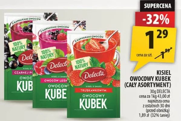 Kisiel owocowy kubek promocja w Arhelan
