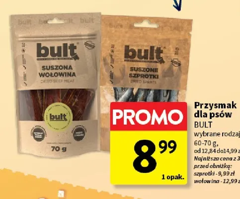Przysmak dla psów suszona wołowina Bult promocja w Intermarche