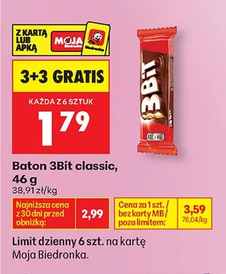 Baton 3Bit classic promocja w Biedronka