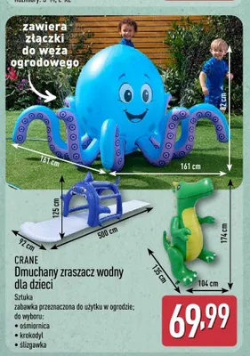 Dmuchany zraszacz wodny dla dzieci CRANE promocja w Aldi
