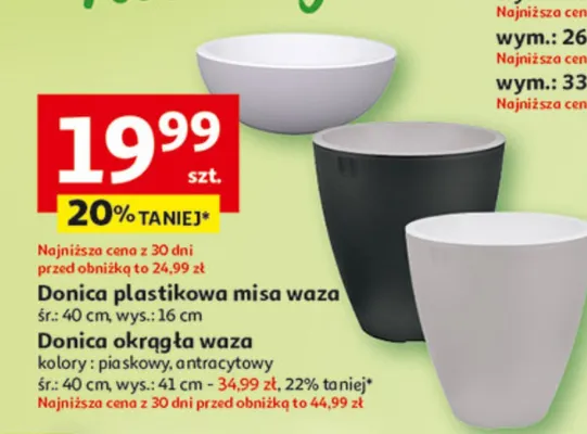 Donica okrągła waza promocja w Auchan