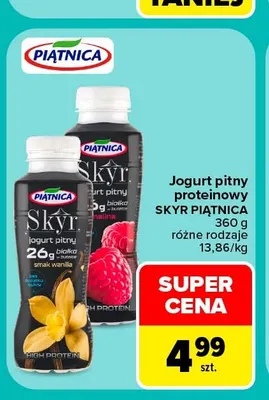 Jogurt pitny proteinowy Skyr Piątnica wanilia promocja w Carrefour Market