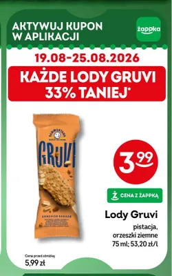 Lody Sammontana Gruvi Orzeszki Ziemne promocja w Żabka