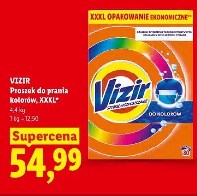 Proszek do prania kolorów XXXL Vizir promocja w Lidl