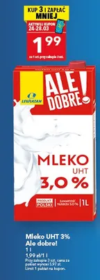 Mleko UHT 3,0% Ale dobre! promocja w LEWIATAN