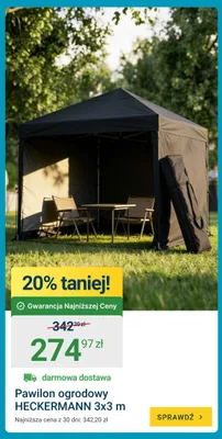 Pawilon ogrodowy Heckermann 3x3 m promocja w ERLI