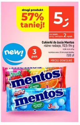 Cukierki do żucia Mentos Fruit 3-pak promocja w Dealz