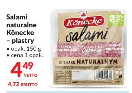 Salami naturalne Könecke - plastry promocja w Makro