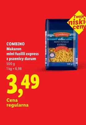 Makaron mini fusilli express z pszenicy durum Combino promocja w Lidl