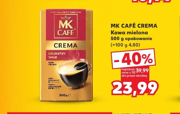 Kawa mielona MK Café Crema promocja w Kaufland