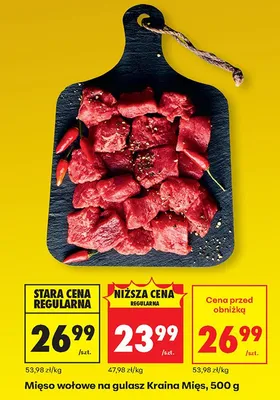 Mięso wołowe na gulasz promocja w Biedronka