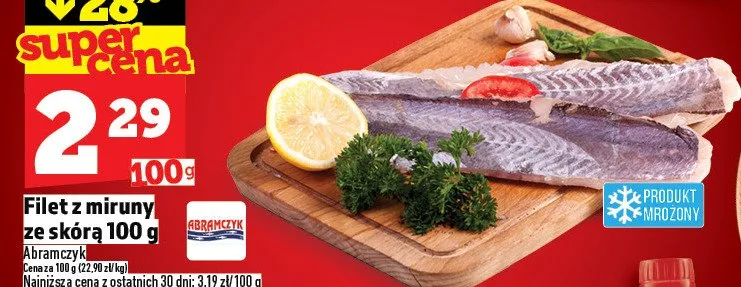 Filet z miruny ze skórą 100g promocja w TOPAZ