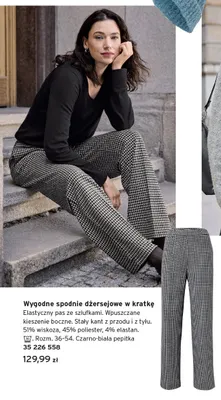 Wygodne spodnie dżersejowe w kratkę Tchibo promocja w Tchibo