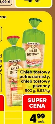 Chleb tostowy pełnoziarnisty Dan Cake promocja w Carrefour