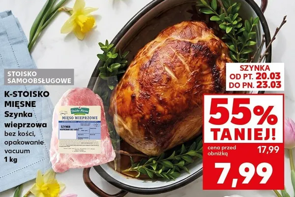 Szynka wieprzowa bez kości  promocja w Kaufland