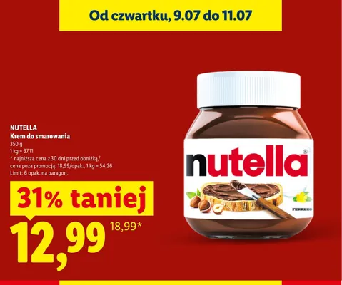 Krem do smarowania Nutella promocja w Lidl