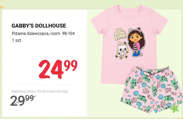 Piżama dziewczęca Gabby's Dollhouse rozm. 98-104 promocja w Rossmann