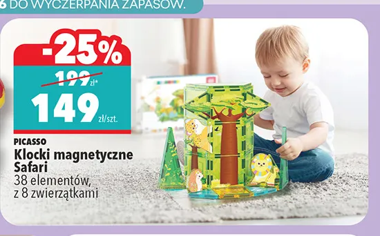 Klocki magnetyczne Safari Picasso 38 elementów promocja w Biedronka