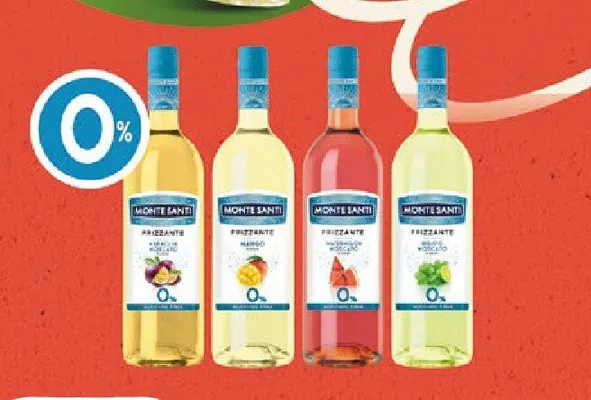 Wino bezalkoholowe Monte Santi Frizzante 0% Mojito promocja w Netto