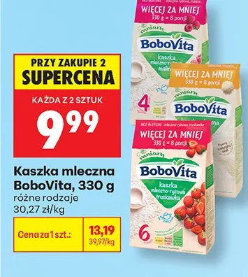 Kaszka mleczna BoboVita Truskawka promocja w Biedronka