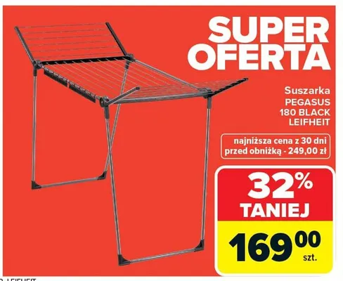 Suszarka Pegasus 180 Black promocja w Carrefour