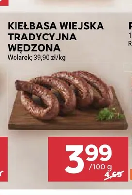 Kiełbasa wiejska tradycyjna wędzona Wolarek promocja w Stokrotka