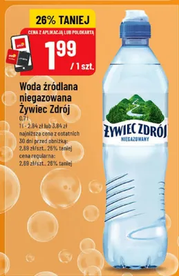 Woda źródlana niegazowana promocja w POLOmarket