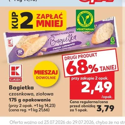 Bagietka czosnkowa K-Classic promocja w Kaufland
