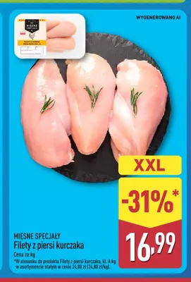 Filety z piersi kurczaka Mięsne Specjały promocja w Aldi