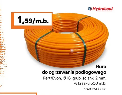 Rura do ogrzewania podłogowego Pert/Evoh Hydroland promocja w Bricoman